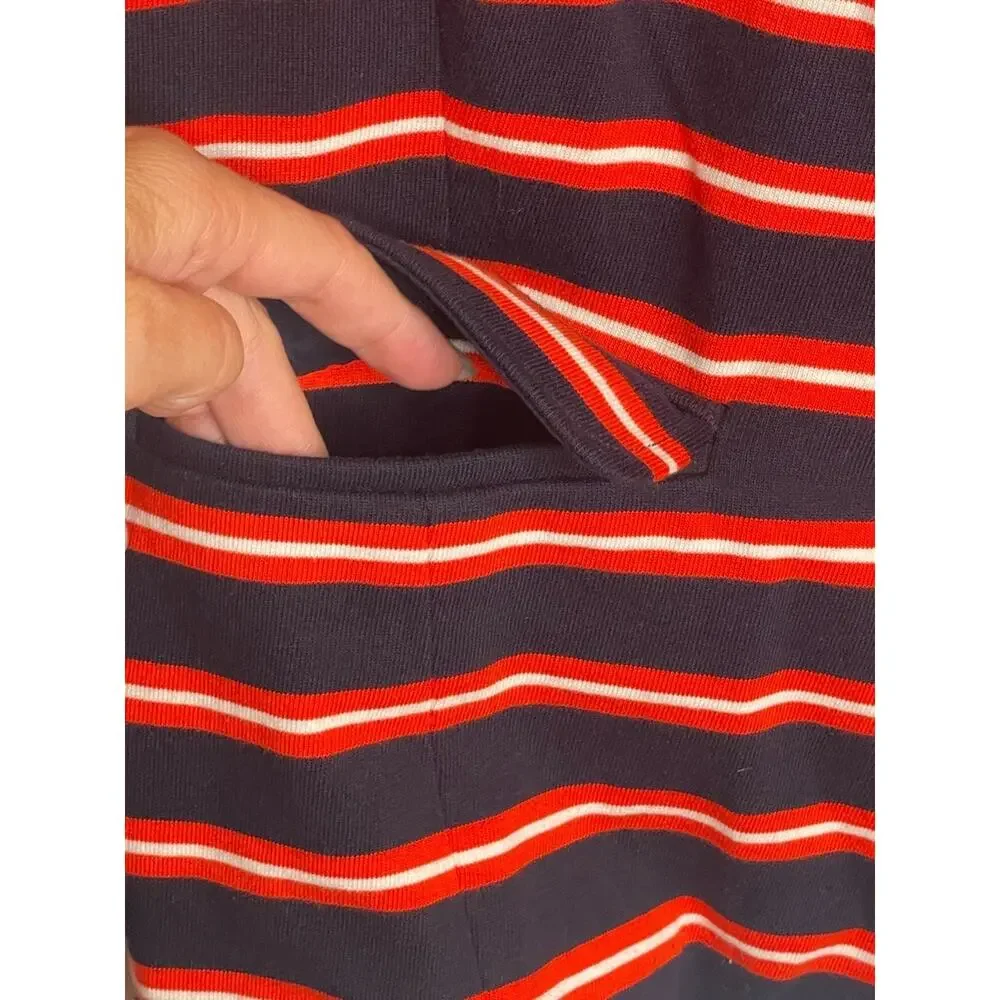 J.Crew Women's Striped Knit Blazer Jacket Sz M Cotton Preppy Nautical Coastal
